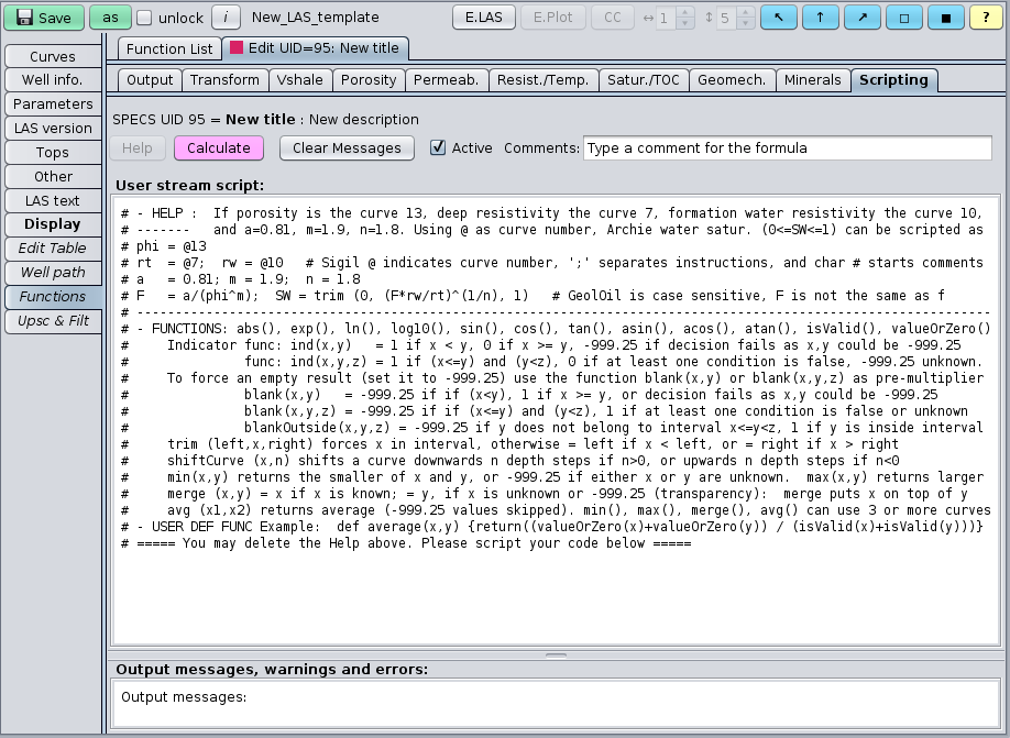 GLS GeolOil Logging Scripting petrophysics programming language