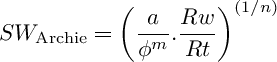 Archie SW Water Saturation Equation