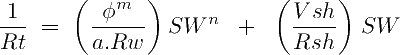 The modified Simandoux equation in term of conductivity