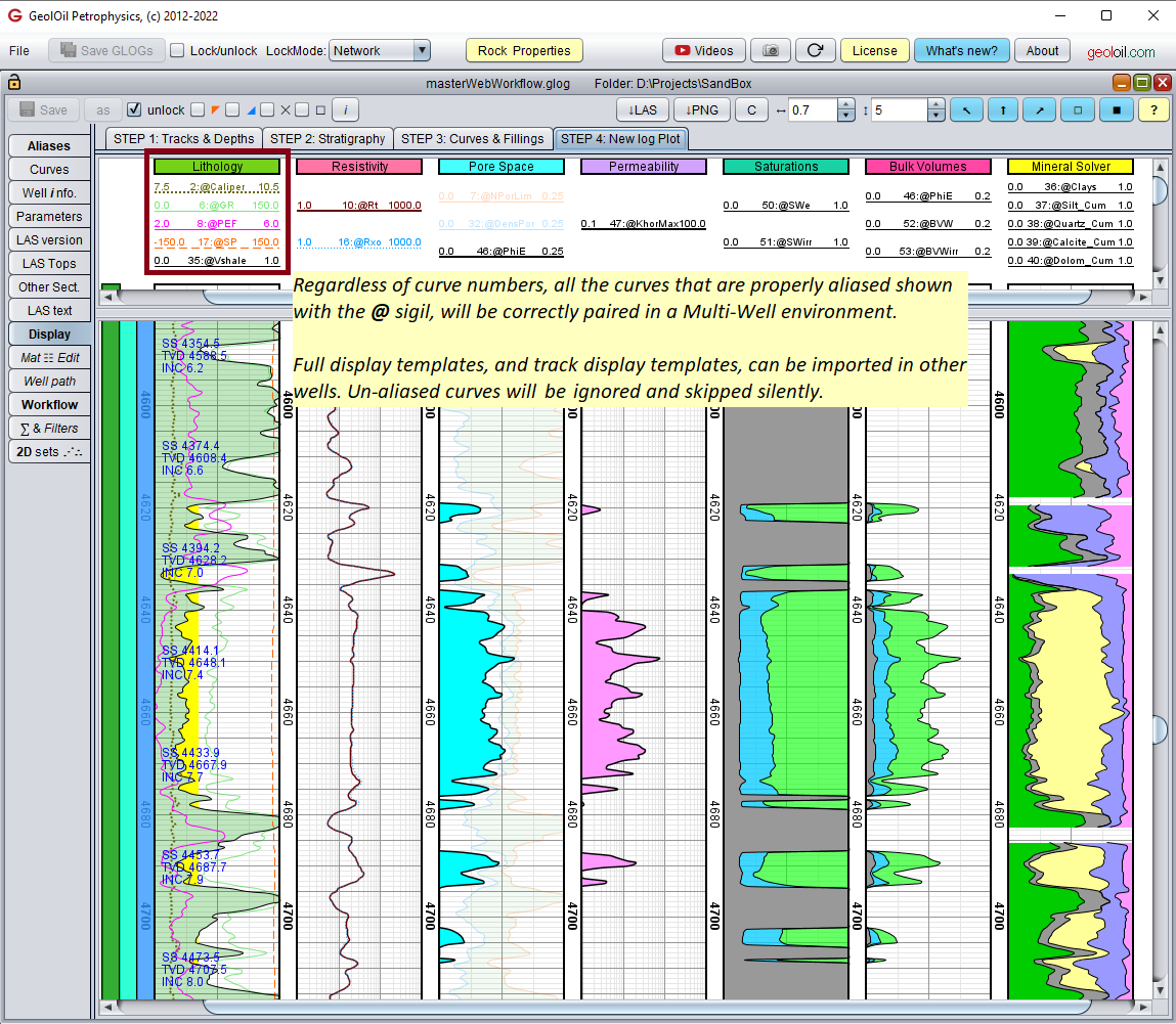 GeolOil Petrophysical Multi-Well work-flows sample image