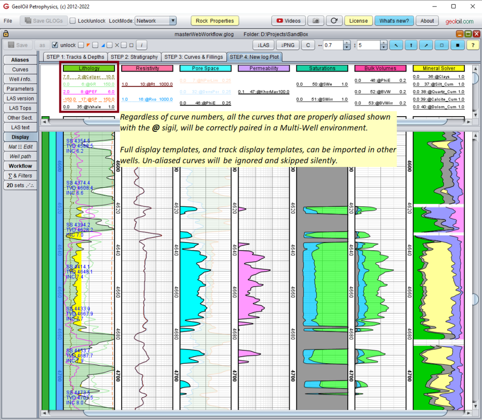 GeolOil plot a LAS log file.