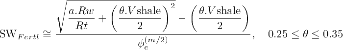 Fertl equation for shaly sand rocks