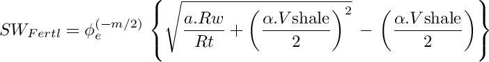 Fertl 1975 equation for shaly sands