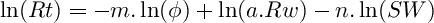 Linearized Archie equation