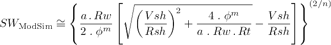 First variation of the Modified Simandox Equation
