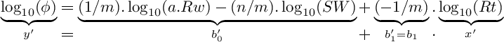 Original Pickett plot equation written on log10 scale