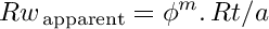 Apparent water saturation equation