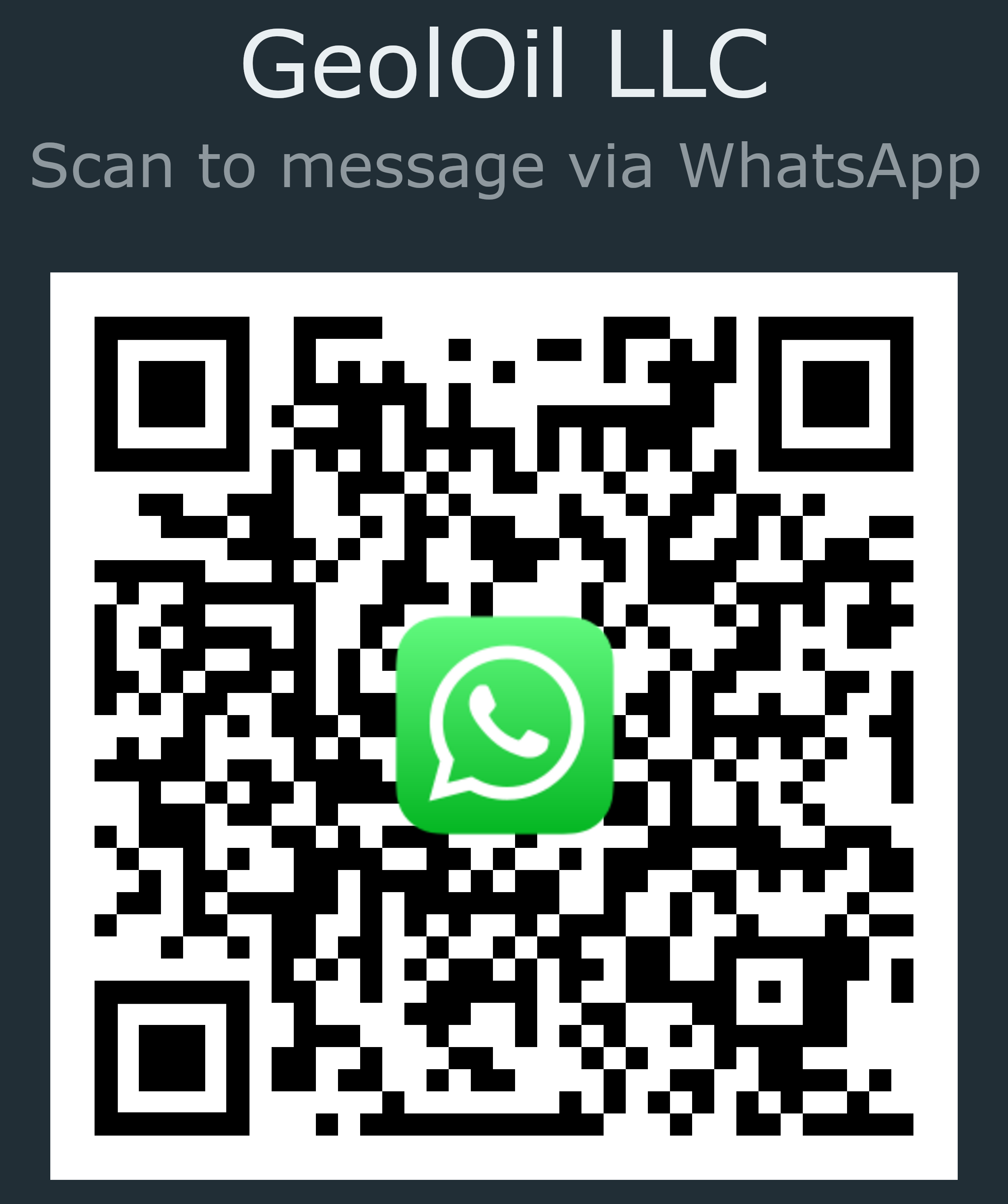 GeolOil WhatsApp Business Account QR code