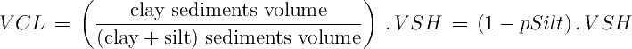 Equation to estimate VCL from VSH