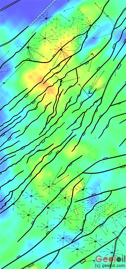 Pessimistic map scenario of a hydrocarbon column