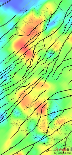 P50 map scenario of a hydrocarbon column