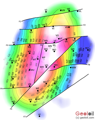 Structural Map made with GeolOil software.